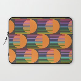 Tangerine Comet Rainbow Black Laptop Sleeve | Pop Art, Digital, Sun, 70S, Futuristic, Retro, Geometric, 80S, Bolt, Colourpop 