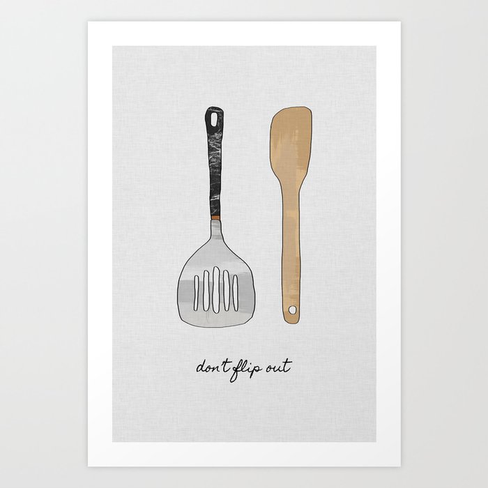 don't flip out, kitchen wall art art printpaperpixelprints