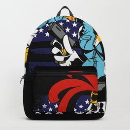 Chicken With Guns American Flag Gift Idea Backpack