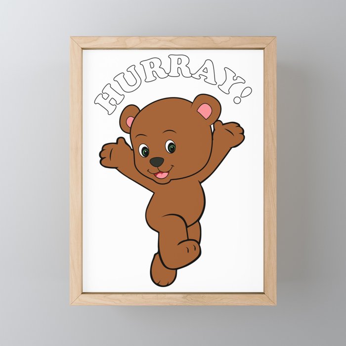 Happy Bear Cub  Framed Mini Art Print