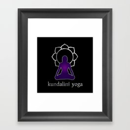 Kundalini Yoga and meditation watercolor quotes in dark Framed Art Print