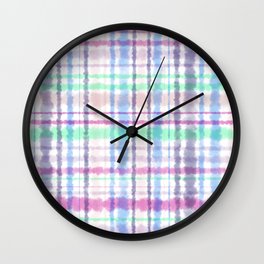 Pastel Plaid Wall Clock