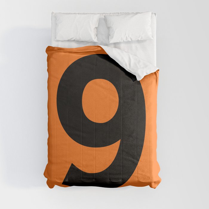 Number 9 (Black & Orange) Comforter