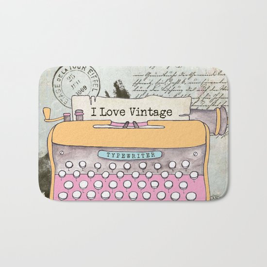 Typewriter #1 Bath Mat