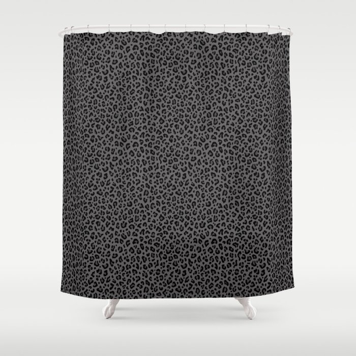 LEOPARD PRINT in Black & Gray / Collection : Leopard Spots – Punk Rock Animal Prints | Shower Curtain