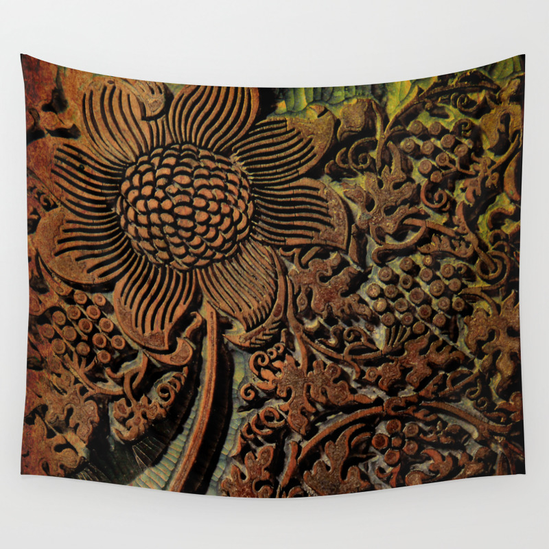 Antique Arts Crafts Era Wood Carving Wood Block Wall Tapestry By Glimmersmith Society6