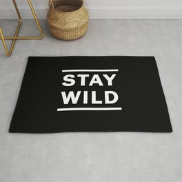 Stay Wild (Black Background) Rug