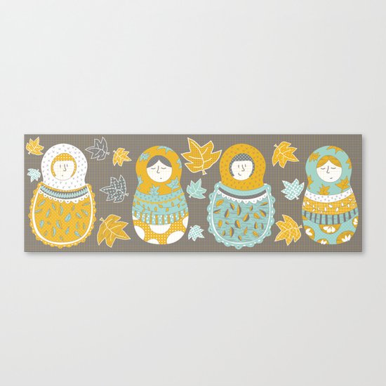 Autumnish mamushkas Canvas Print