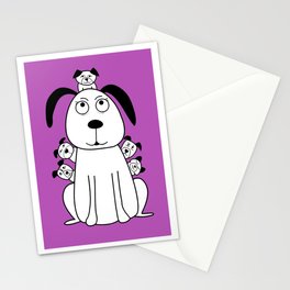 Mama dog with puppies Stationery Cards