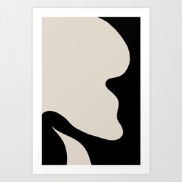 Minimalistic Abstract Shapes Black and White  Art Print