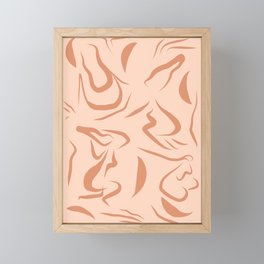 Women's Body Love Line-art Pattern - Earthy on Blush Framed Mini Art Print
