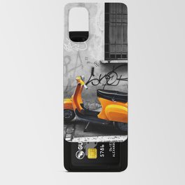 Orange Vespa in Bologna Black and White Photography Android Card Case