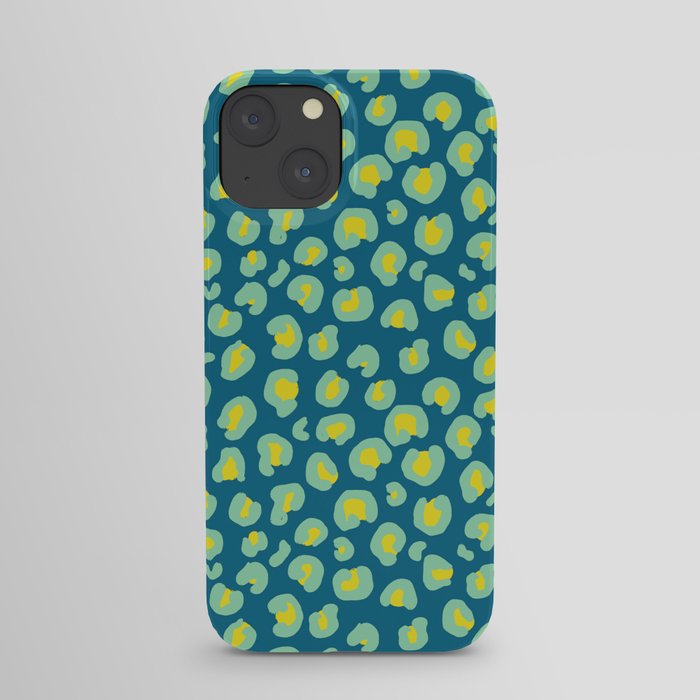Leopard Print in Peacock Blue iPhone Case