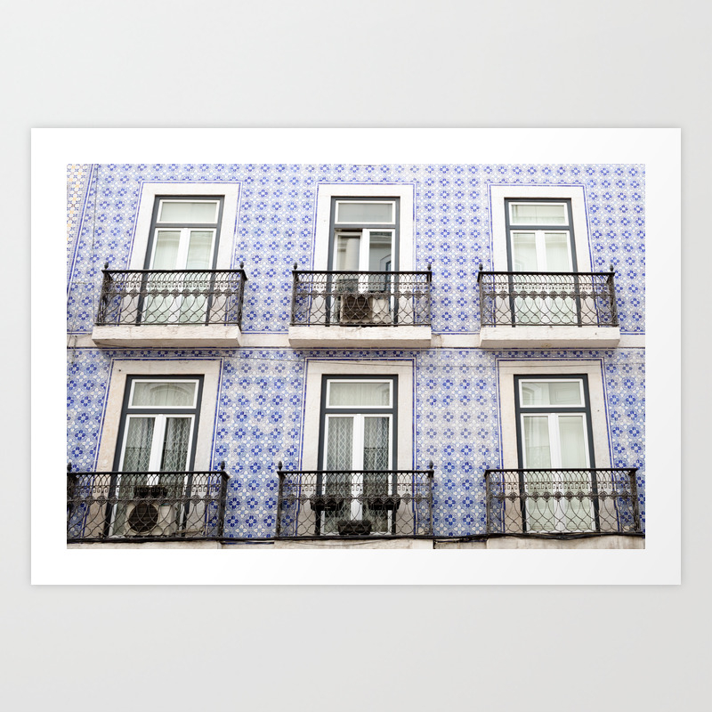 Lisbon Portugal Tiles And Balconies Art Print By Andreka Society6