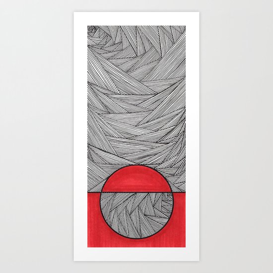 Red Half Art Print