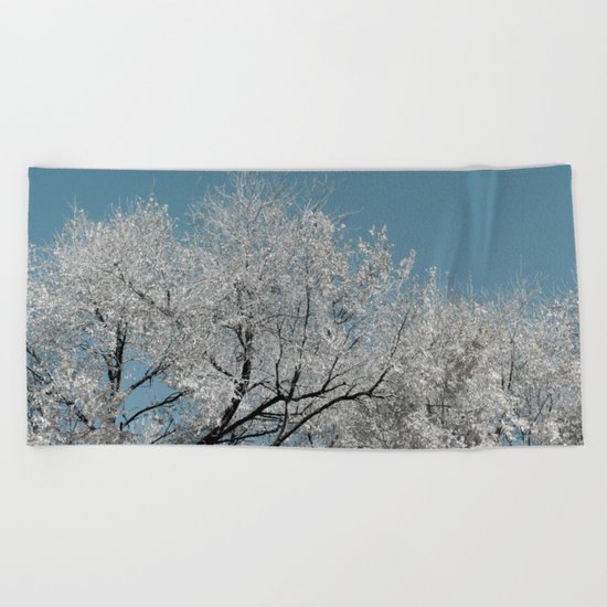 White landscape Beach Towel