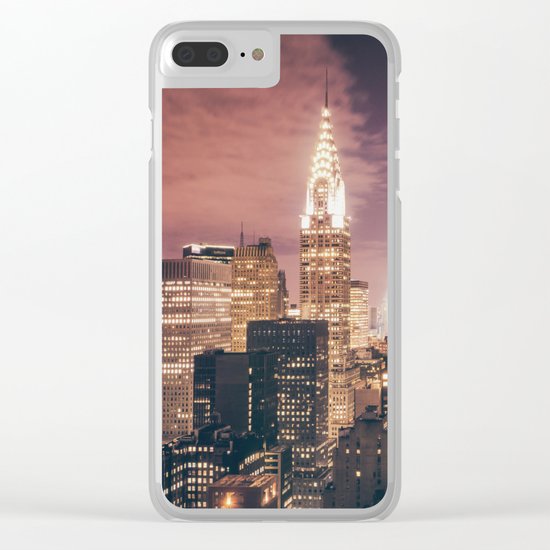 New York City - Chrysler Building Lights Clear iPhone Case