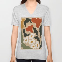 RETRO BOLD flowers  V Neck T Shirt