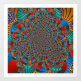 Triple Spiral of Stairs and Circles Art Print