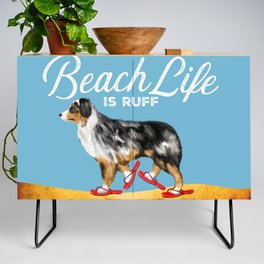 Australian aussie dog shepherd beach sandals flip flops club beach life cottage beach house Credenza