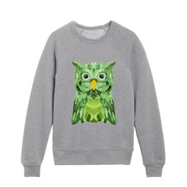 Whimsical Kiwi Owl Kids Crewneck