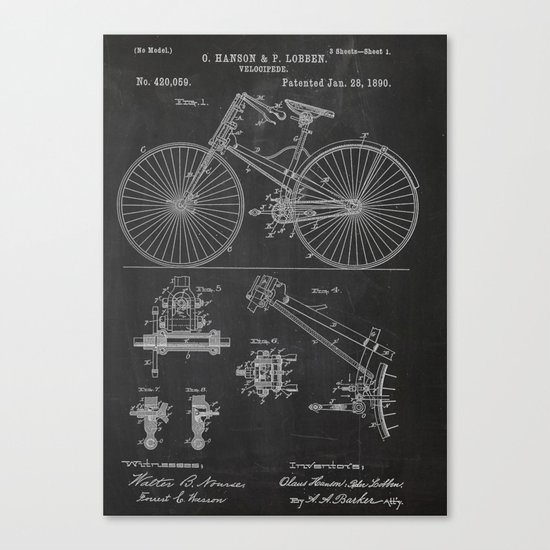Velocipede Patent Canvas Print