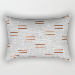 double dash - rust on greige Rectangular Pillow