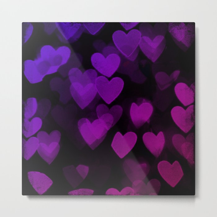 Goth hearts black pink purple Metal Print