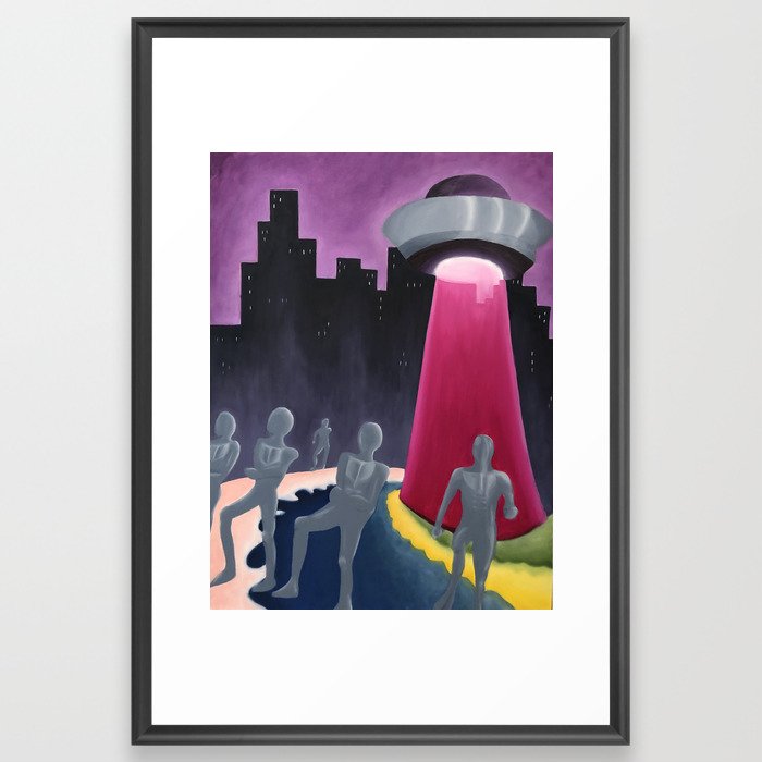 Attack of the Silver Space Men Framed Art Print