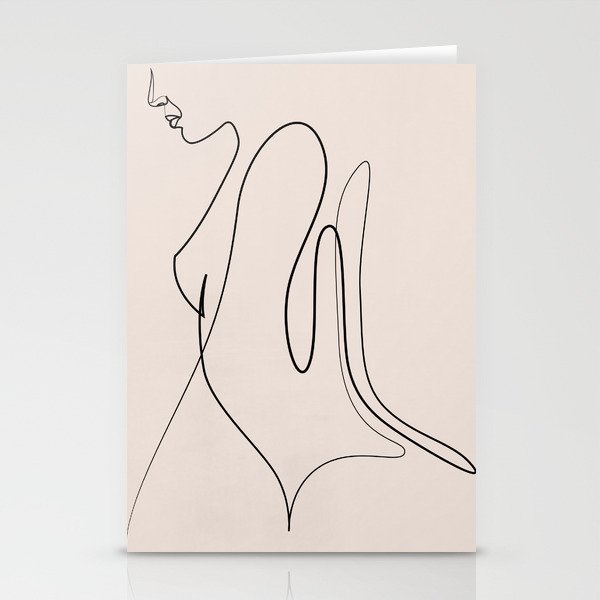 s'26 string - minimal line female - pastel Stationery Cards