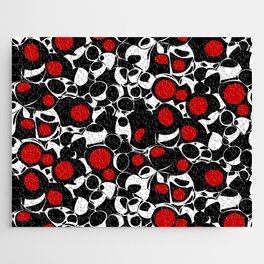 Abstract Olives in Red, Black and White Jigsaw Puzzle