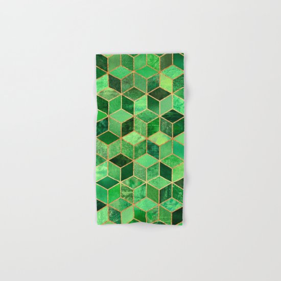 Green Cubes Hand & Bath Towel