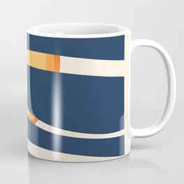 Seeker - Dark Blue Colourful Minimalistic Retro Art Pattern Design Coffee Mug