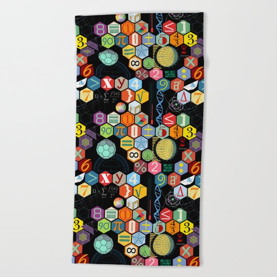 Math in color Black B Beach Towel