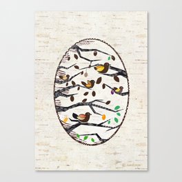 Birds  / easter greetings Canvas Print