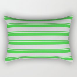 [ Thumbnail: Lime Green & Light Grey Colored Striped Pattern Rectangular Pillow ]