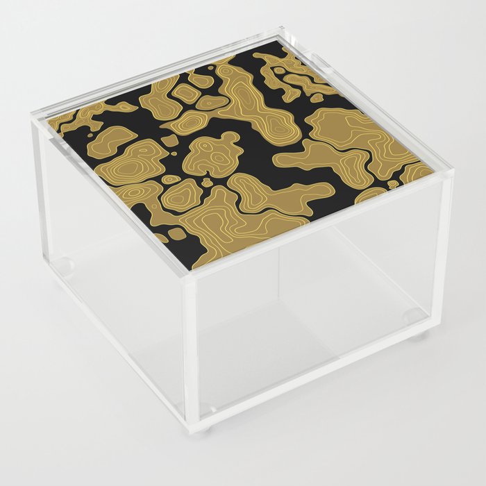 golden map pattern Acrylic Box