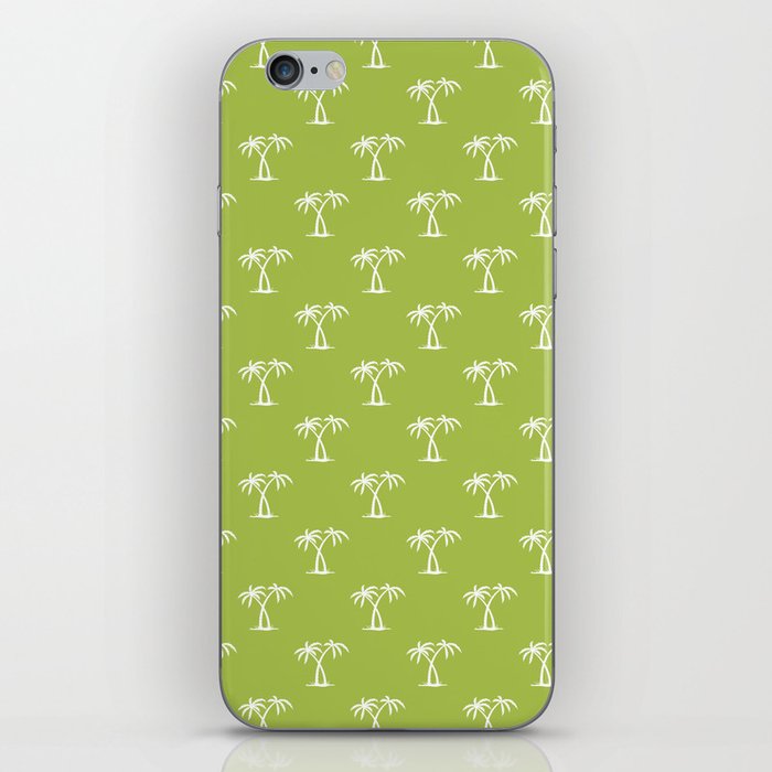 Light Green And White Palm Trees Pattern iPhone Skin