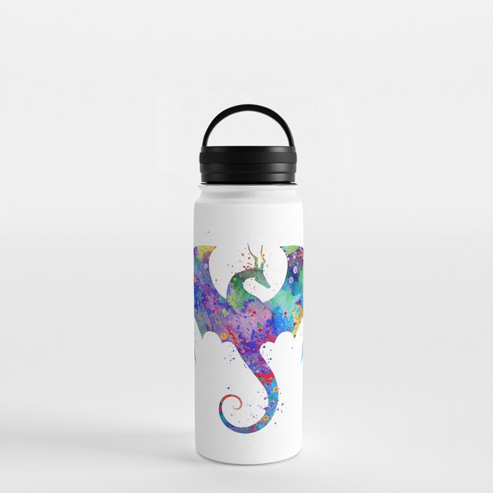 Dragon Colorful Watercolor Art Water Bottle