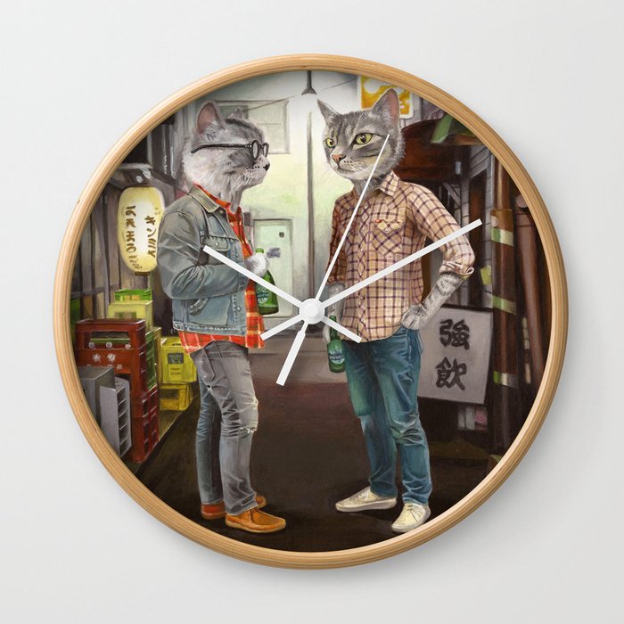 A Cats Night Out Wall Clock
