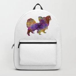 Papillon dog in watercolor Backpack