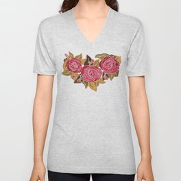 With The Roses V Neck T Shirt