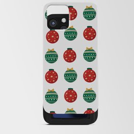 Christmas Ball Ornaments Seamless Print Pattern iPhone Card Case