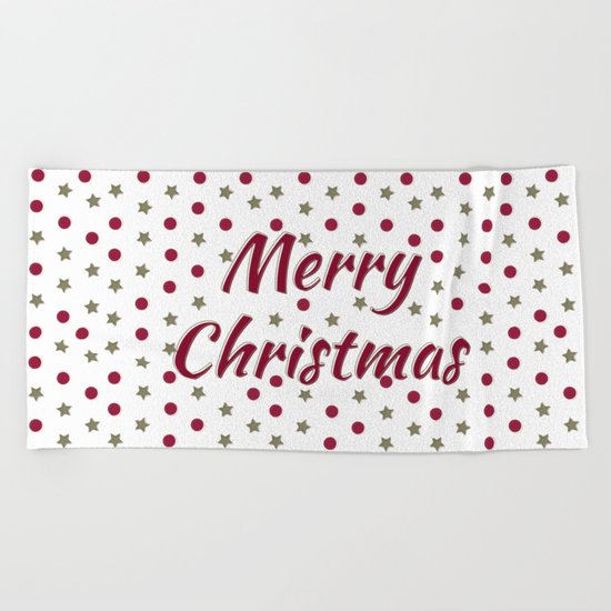 Merry Christmas Beach Towel