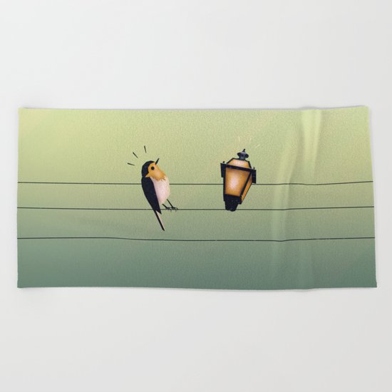 Feeling Wired (Green) Beach Towel