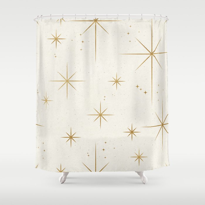 Constellation Shower Curtain Names of Stars Print for Bathroom 