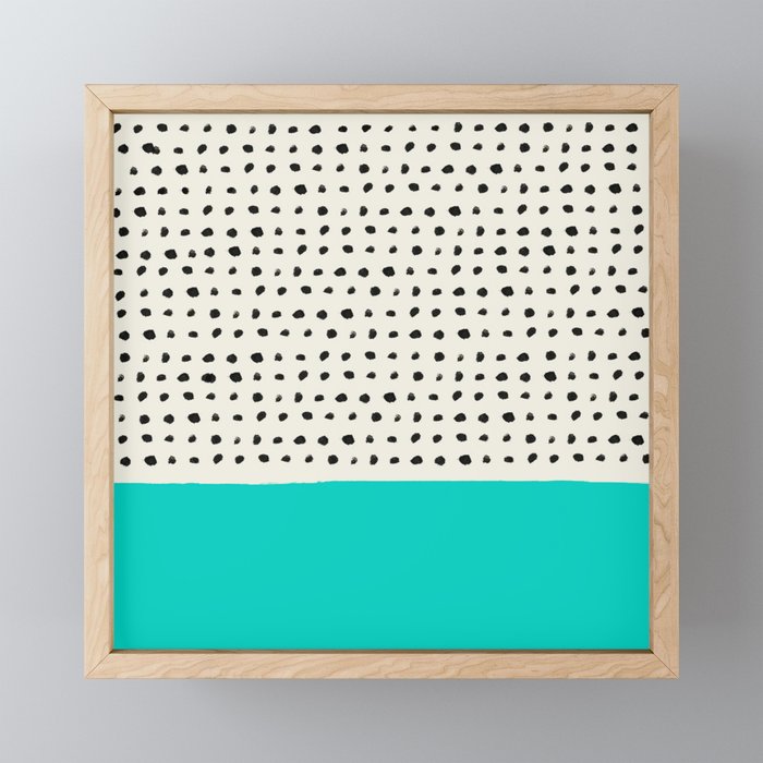 Aqua x Dots Framed Mini Art Print