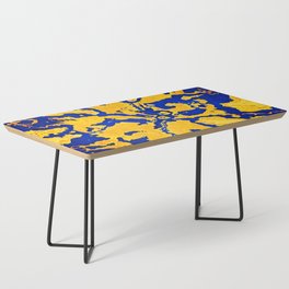 New universe planet world of yellow land and blue sea abstract map pattern swirl and design Coffee Table