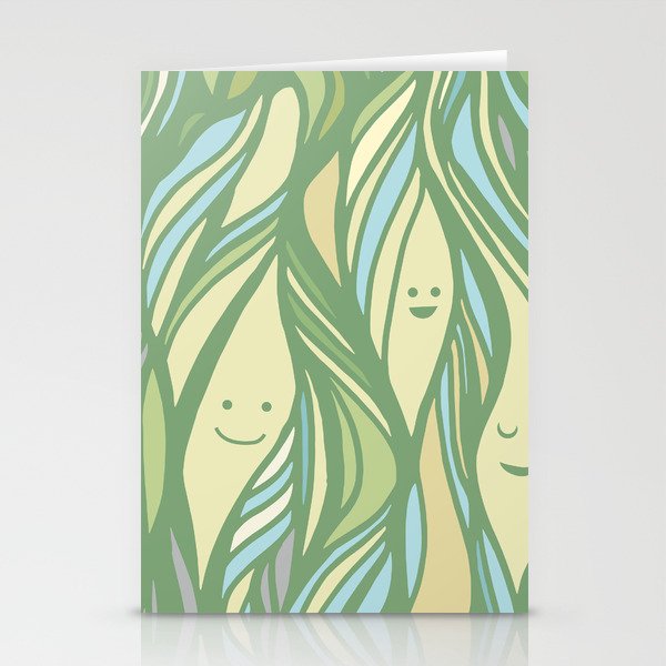 Cute smiling leaves baby Stationery Cards