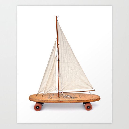 OLD OLD SCHOOL (skateboard art) Art Print